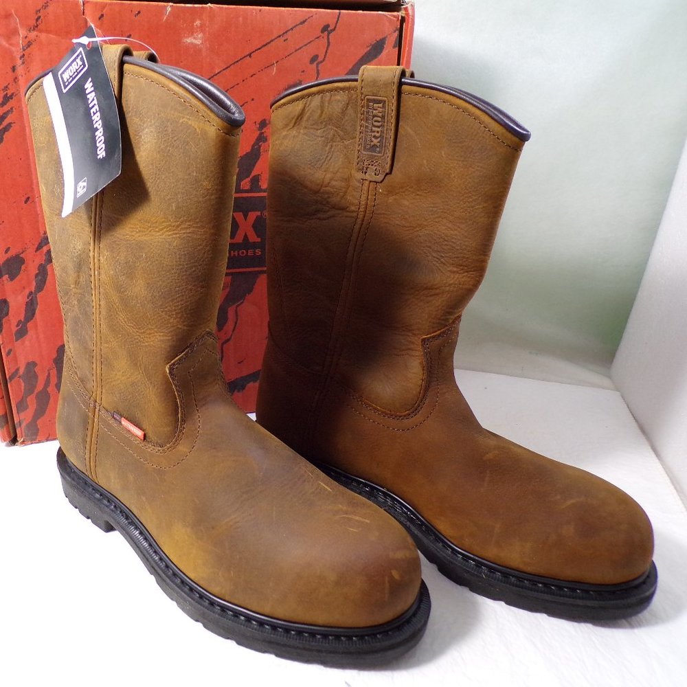 NEW Worx Brown Leather Boots by Red Wing Shoes, 5700 Men's size 9.5 M. with tags